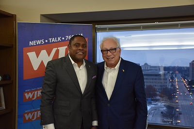 MHA Executive Vice President Chris Mitchell (left) was featured on WJR’s “Live from Lansing” Jan. 30 broadcast, hosted by Paul W. Smith (right).