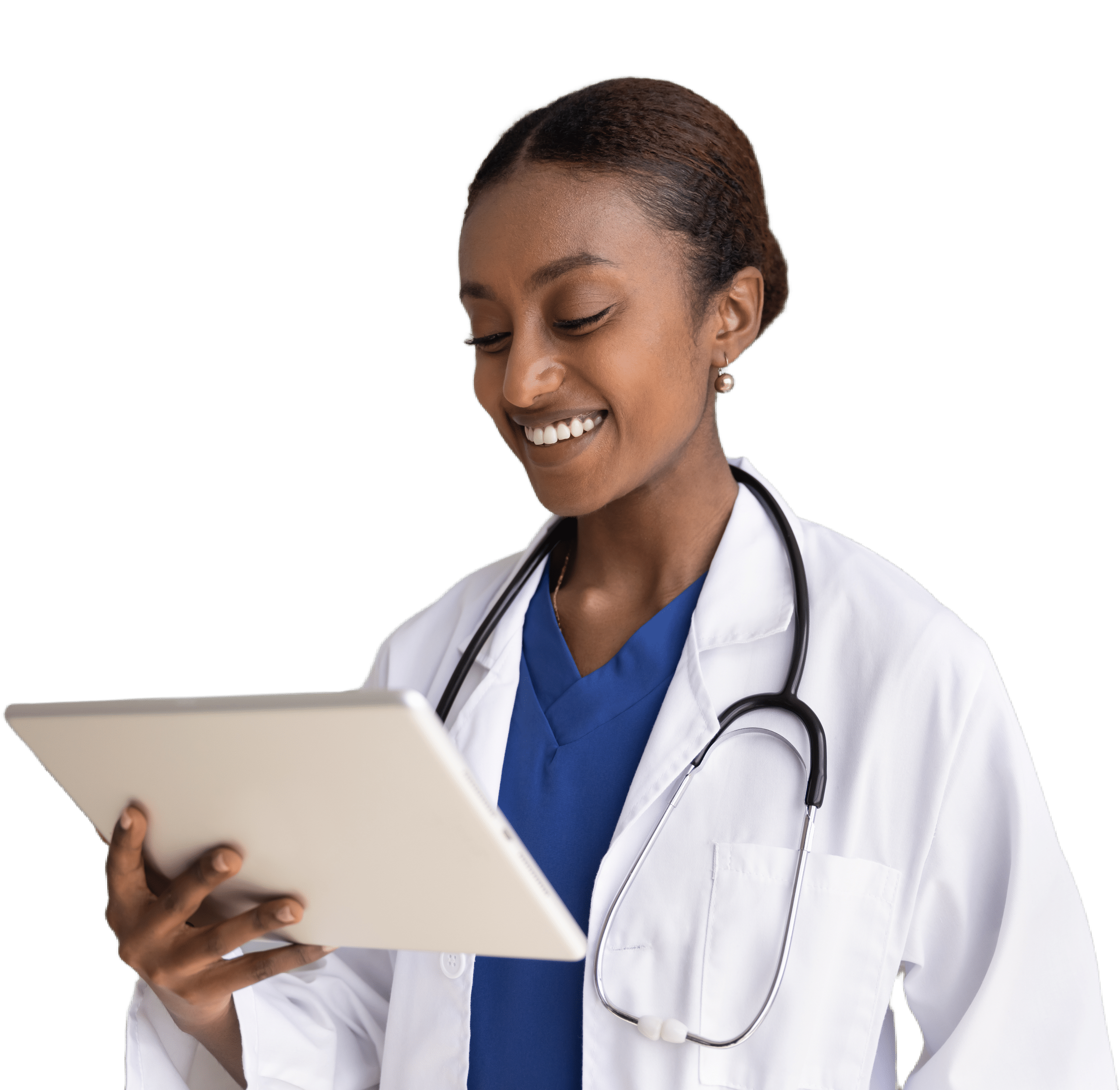 doctor with tablet